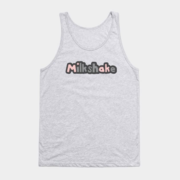 Strawberry Pink Milkshake Ultimate Gray Typography Tank Top by ellenhenryart